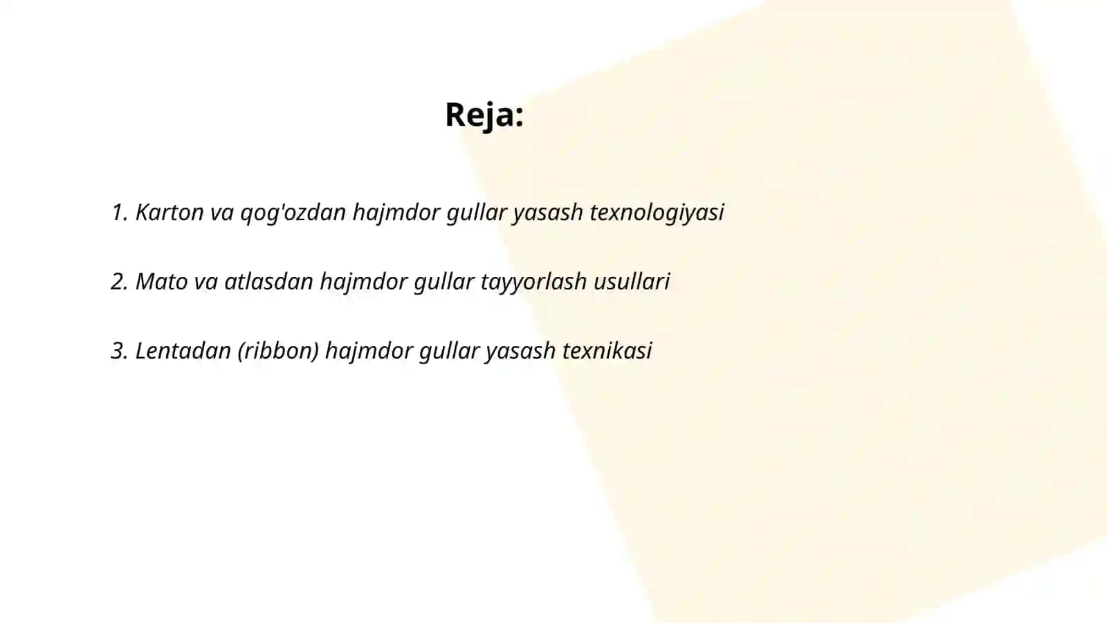 Turli materiallardan hajmdor gullar yasash texnalogiyasi 2