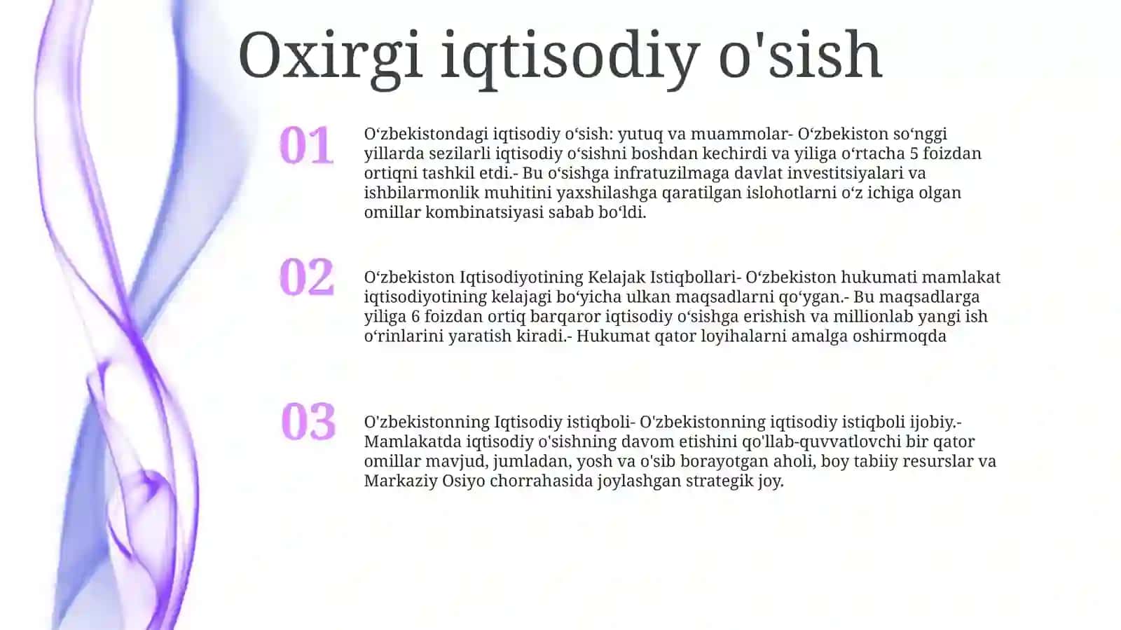 O'Zbekistonning Iqtisodiy O'Sishi:Muammolari Va Istiqbollari 2
