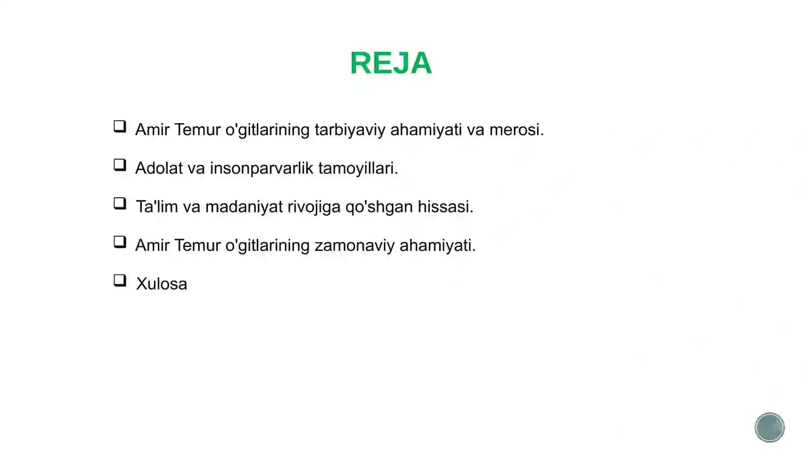 AMIR TEMUR O'GITLARINING TARBIYAVIY AHAMIYATI 2