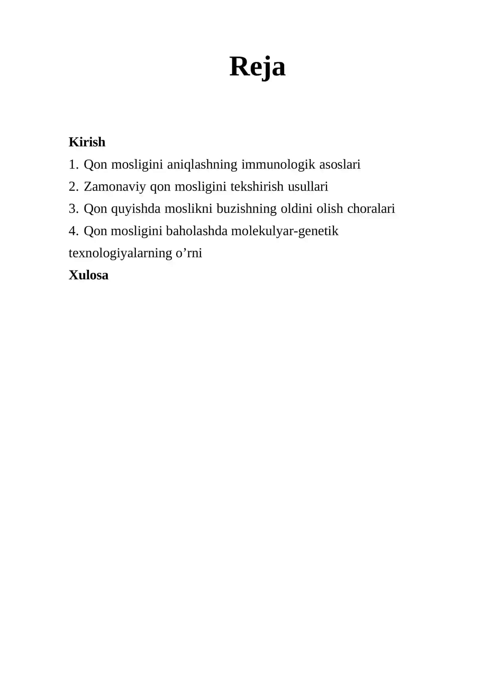 Qonning biologik mosligini aniqlash texnikasi 2