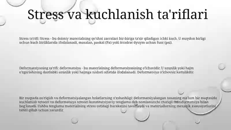Bosh Deformatsiyalar Nuqtadagi Kuchlanganlik Va Deformatsiyalangan Holatlarning OʻHshashligi 2