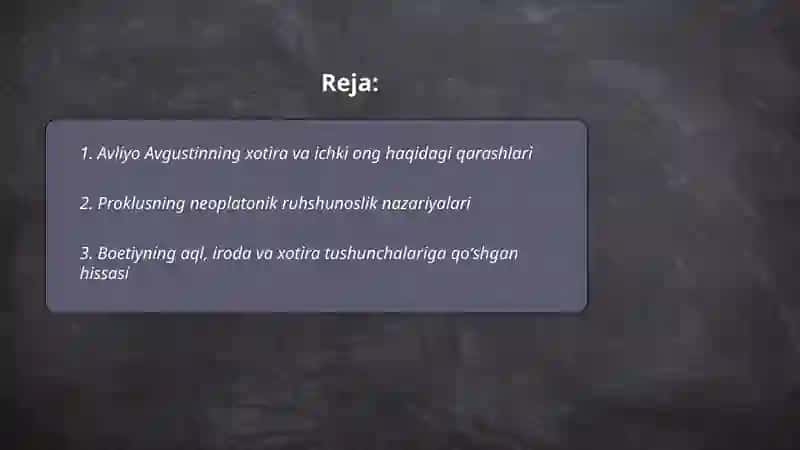 Avliyo Avgustinning xotira va ichki ong haqidagi qarashlari 2