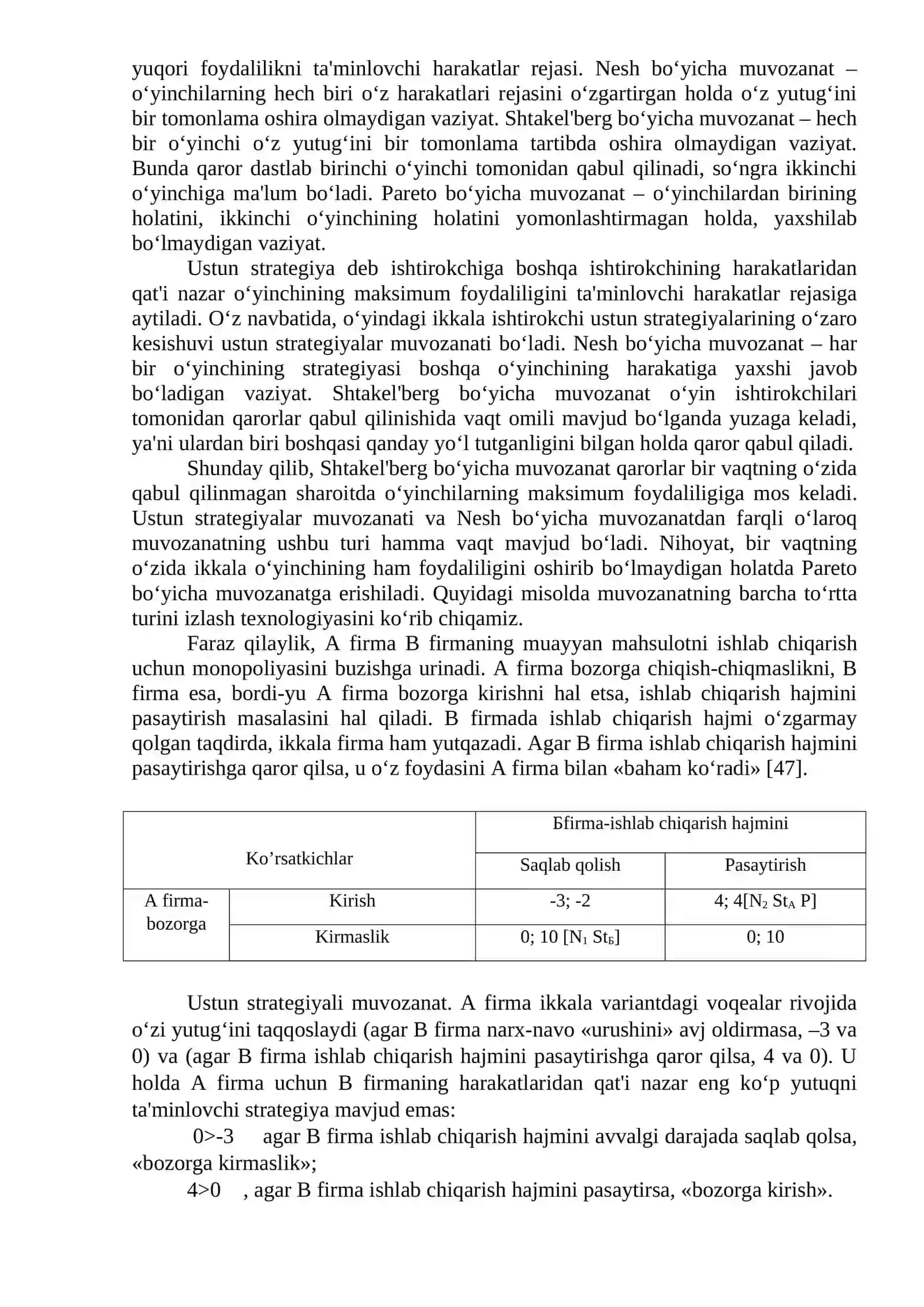 O‘yinlar nazariyasi va o‘zaro hamkorliklarni modellash 2