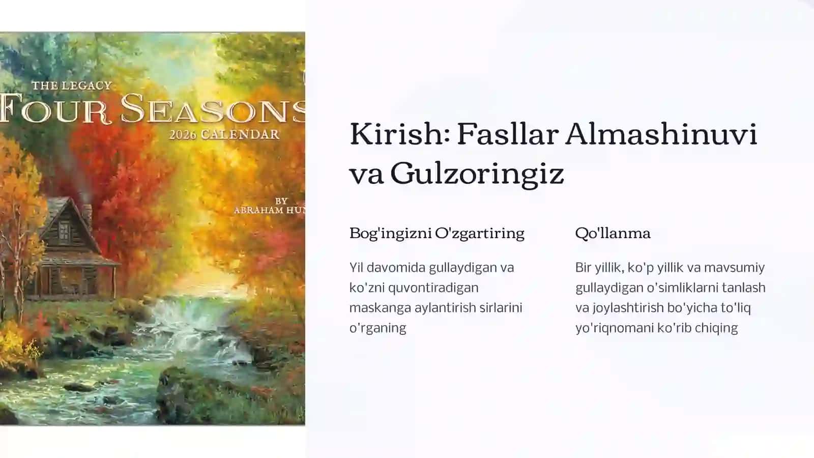 Turlifasllardagulzornitashkiletishko'pyillik,biryillik,birmavsumdagullaydigano'simlikvagullarhaqidama'lumot 2
