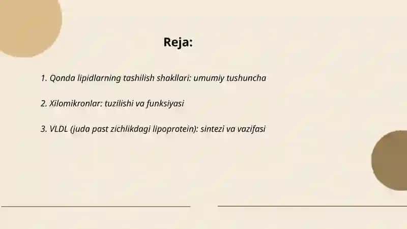 Qonda lipidlarno tashilish shakllari. Zardobida lipidlar fraksiyalari aniqlash usullari 2