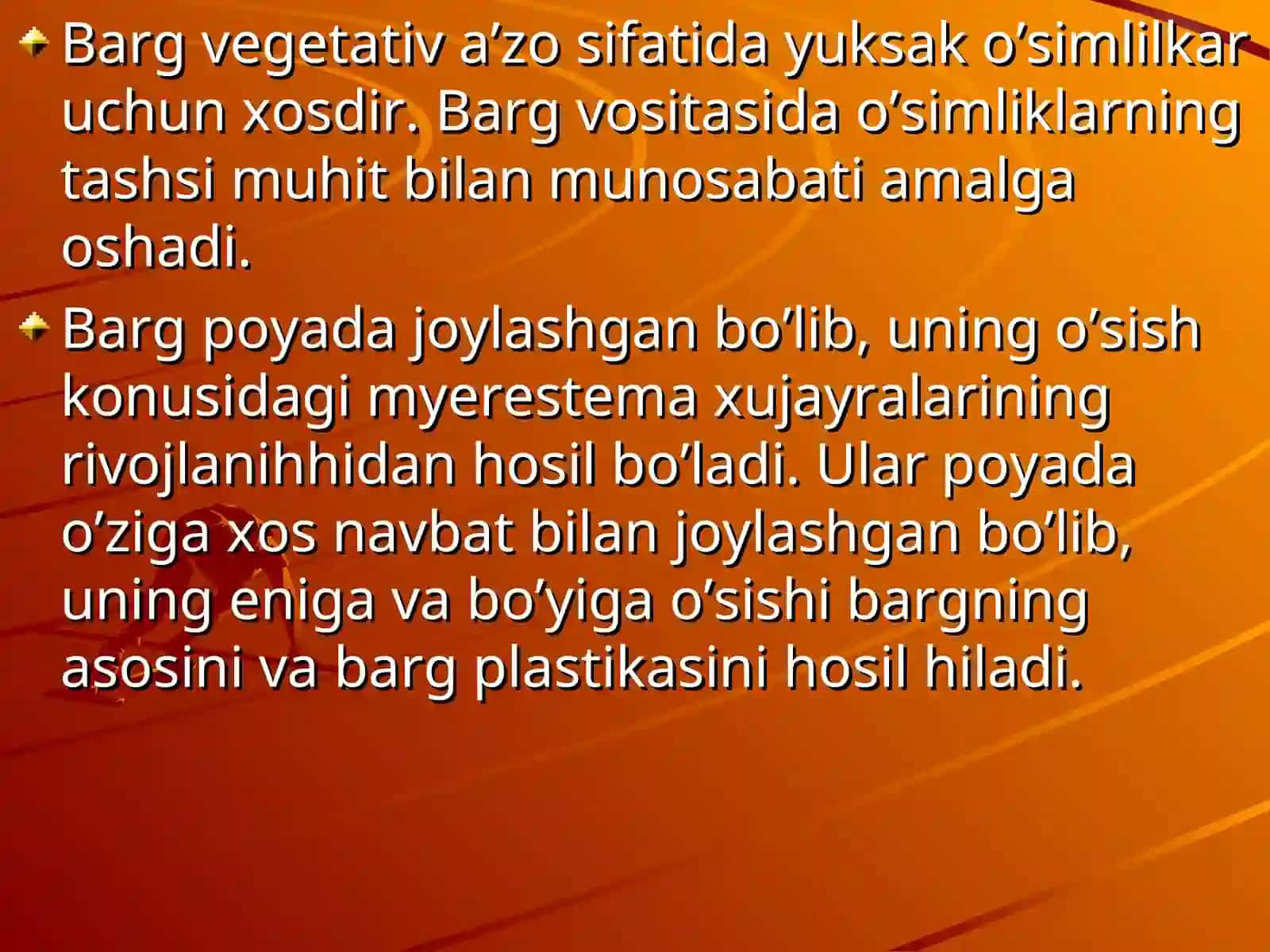 Bargning morfologik va anatomik tuzilishi.Barg metamorfozi 2