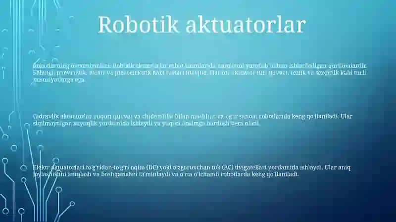 Robotlarning Mexanizimlari 2