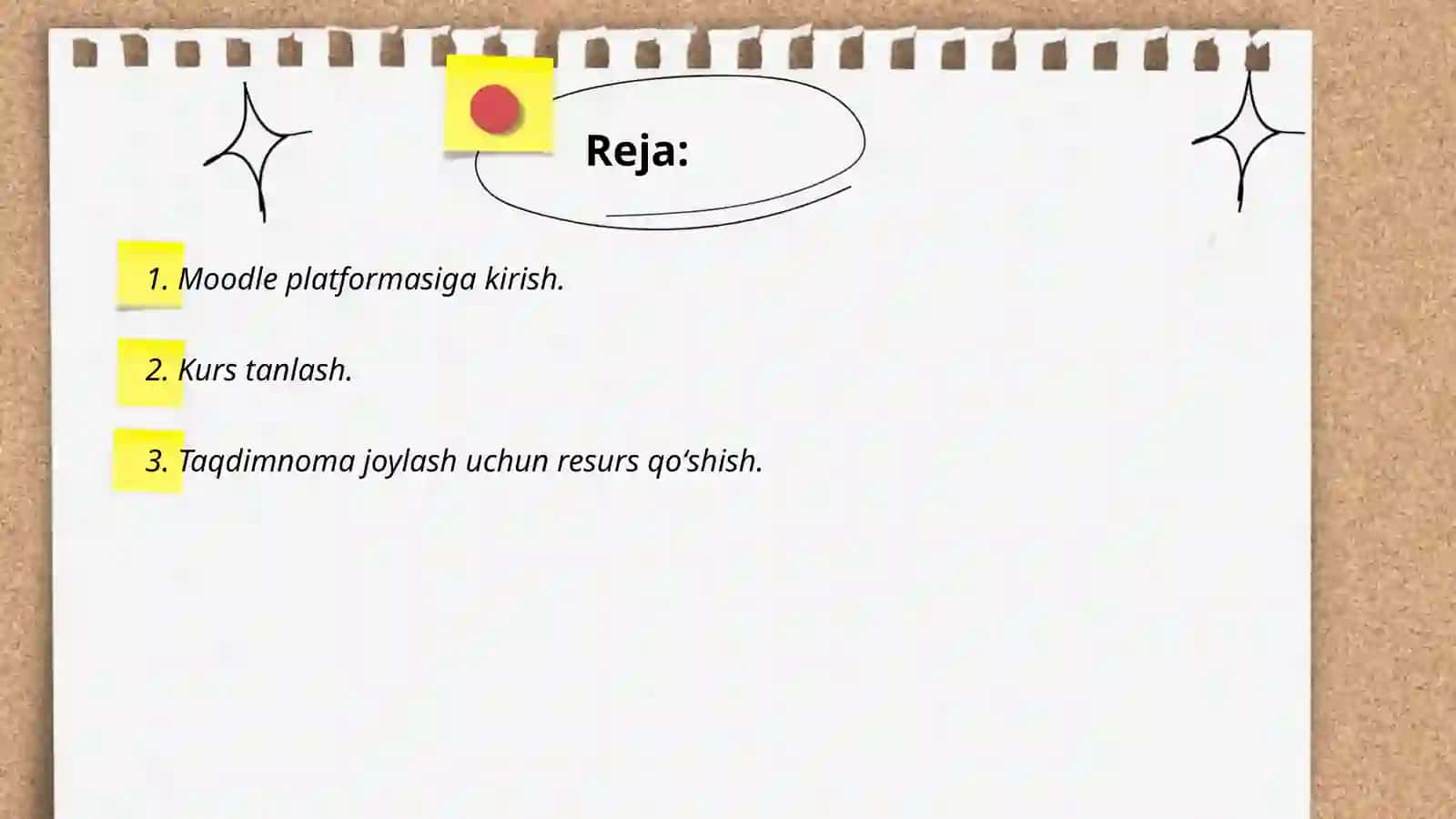 Moodle platformasida taqdimnoma joylashni oʻrganish 2