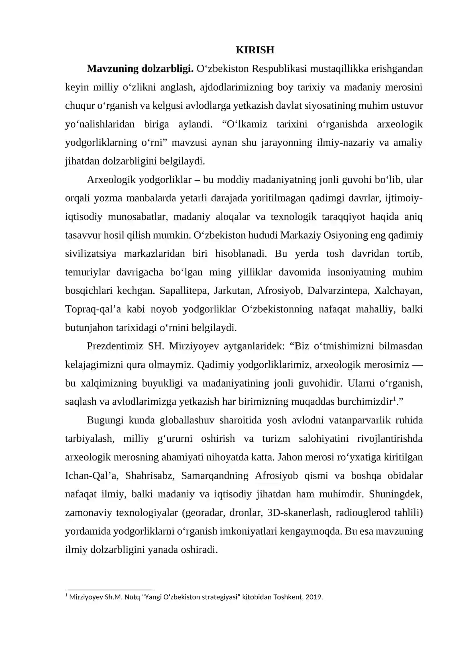 O'Ikamiz tarixini o'rganishda arxeologik yodgorliklarning o'rni 2