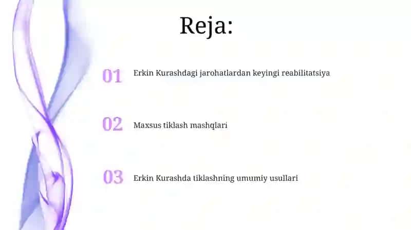 Erkin kurashda tiklanish vositalari 2