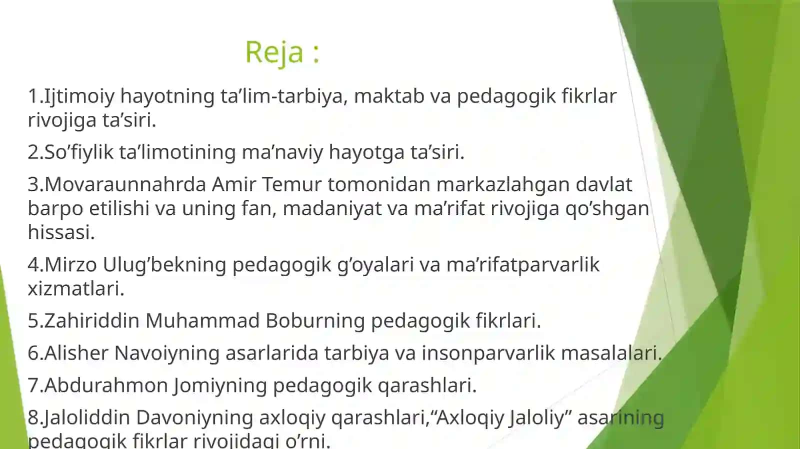 XIV asrning ikkinchi yarmi va XVI asrda Movaraunnahrda tarbiya, maktab va pedagogik fikrlar rivoji 2
