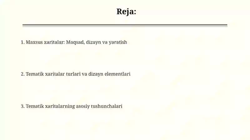 Tematik va maxsus xaritalar dizayni 2