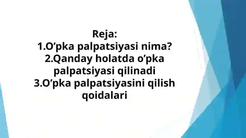 Amaliy ko’nikmalarni topshirish: O’pka palpatsiyasi 2