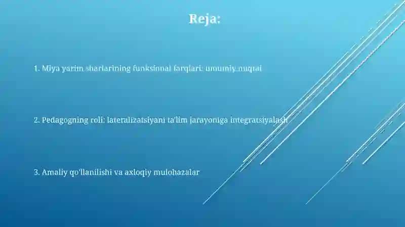 Miya yarimsharlari ming funksional tafavvutlari va uni hisobga olishda pedodogning roʻli 2