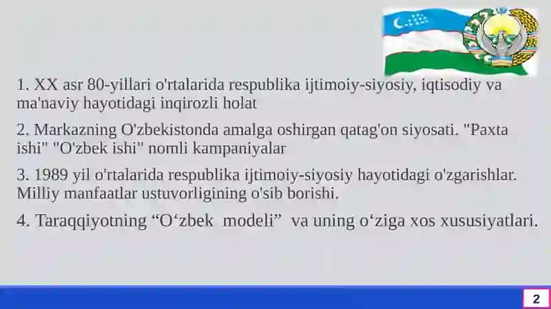 O’ZBEKISTONNING YANGI TARIXI 2