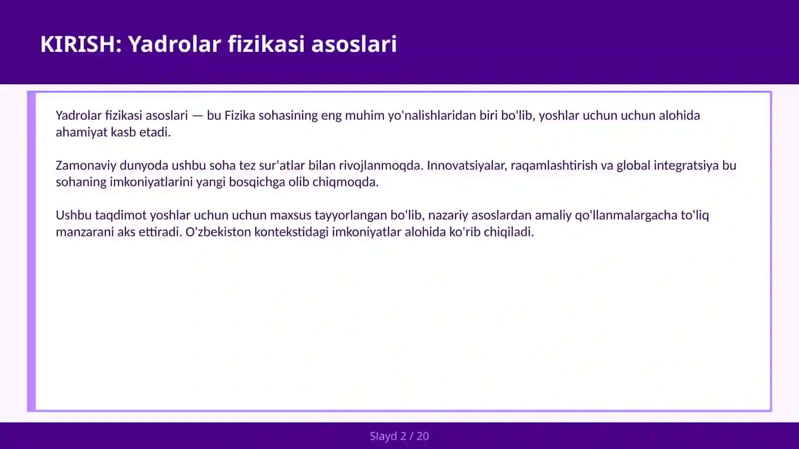 YADROLAR FIZIKASI ASOSLARI 2