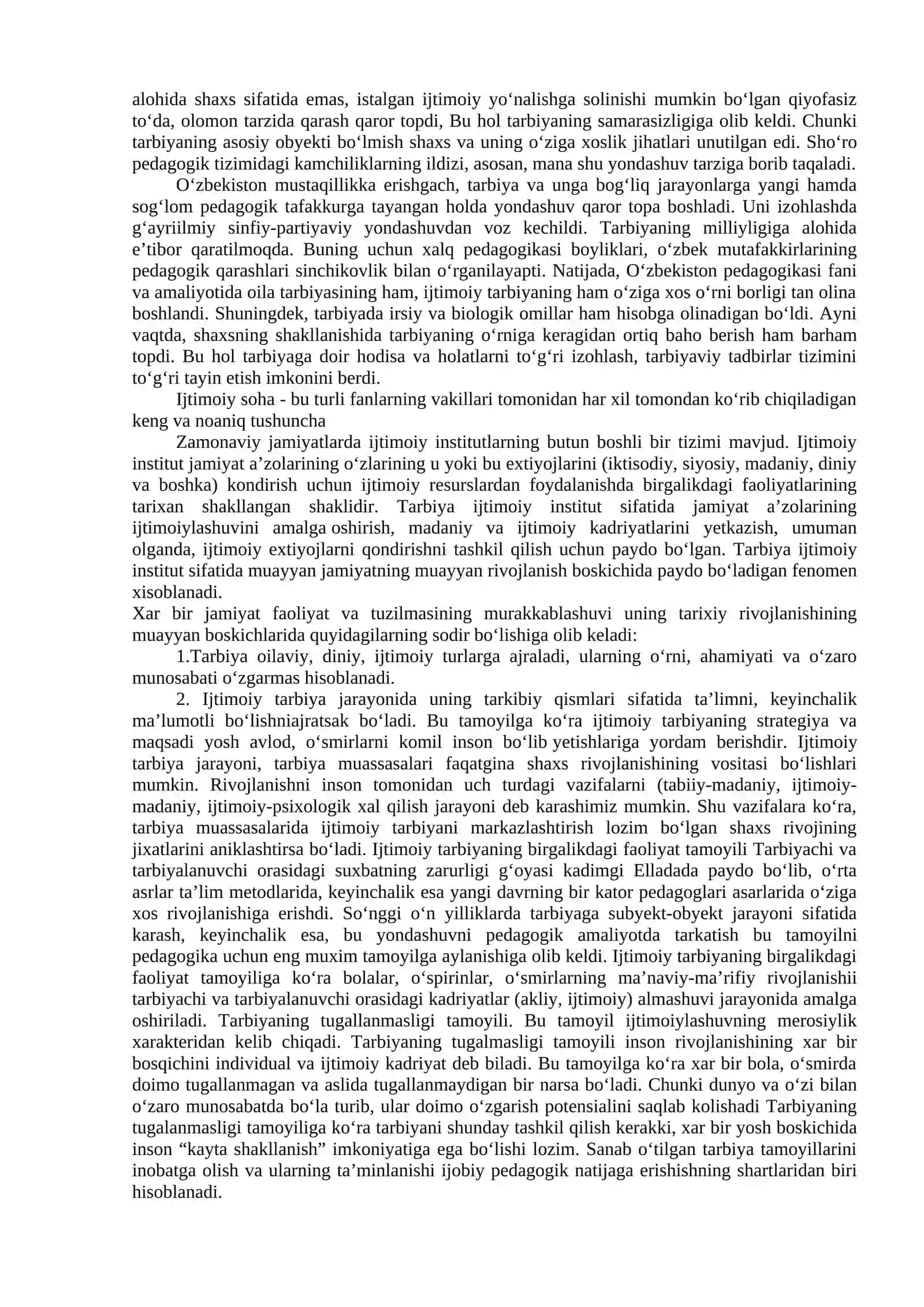2-mavzu. Tarbiya ijtimoiy institut sifatida 2