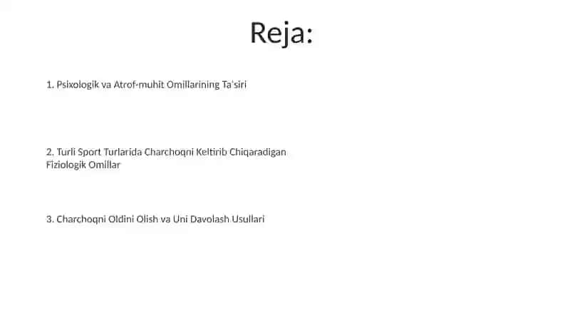 Har -xil sport turlarida charchash holatining yuzaga kelish omillari 2