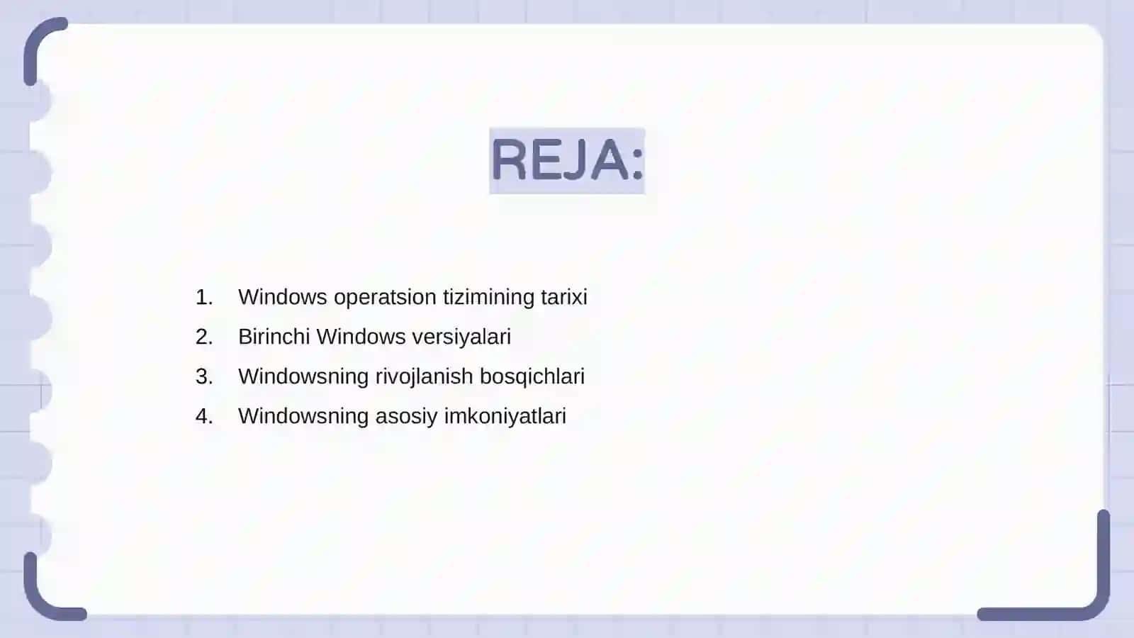 Windows operatsion tizimi tarixi va unda ishlash asoslari 2