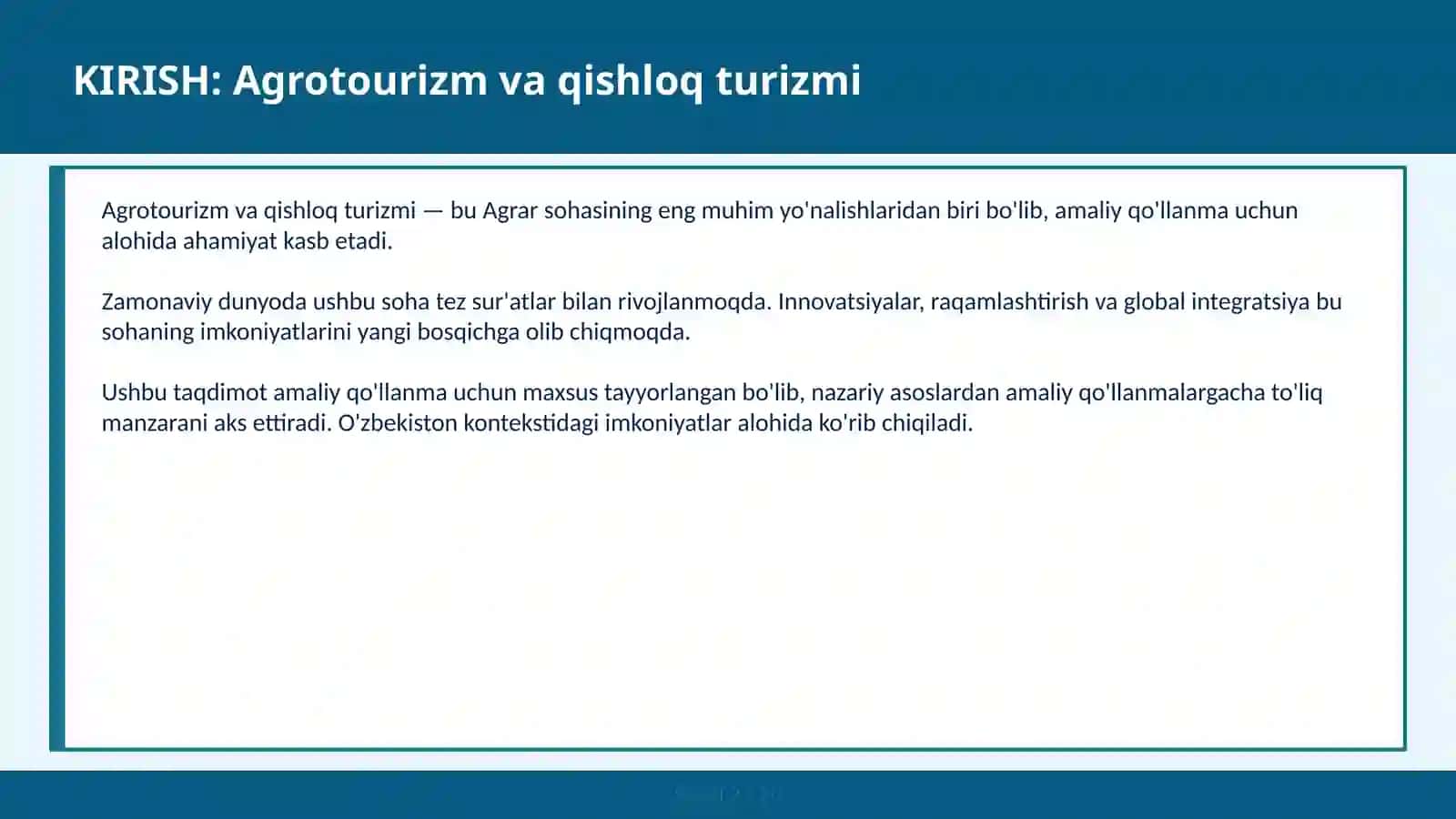 Ferma safarlar va mahalliy mahsulotlar — amaliy qo'llanma 2