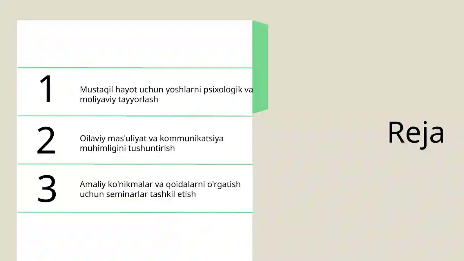 Oilada yoshlarni mustaqil oilaviy hayotga tayyorlash 2