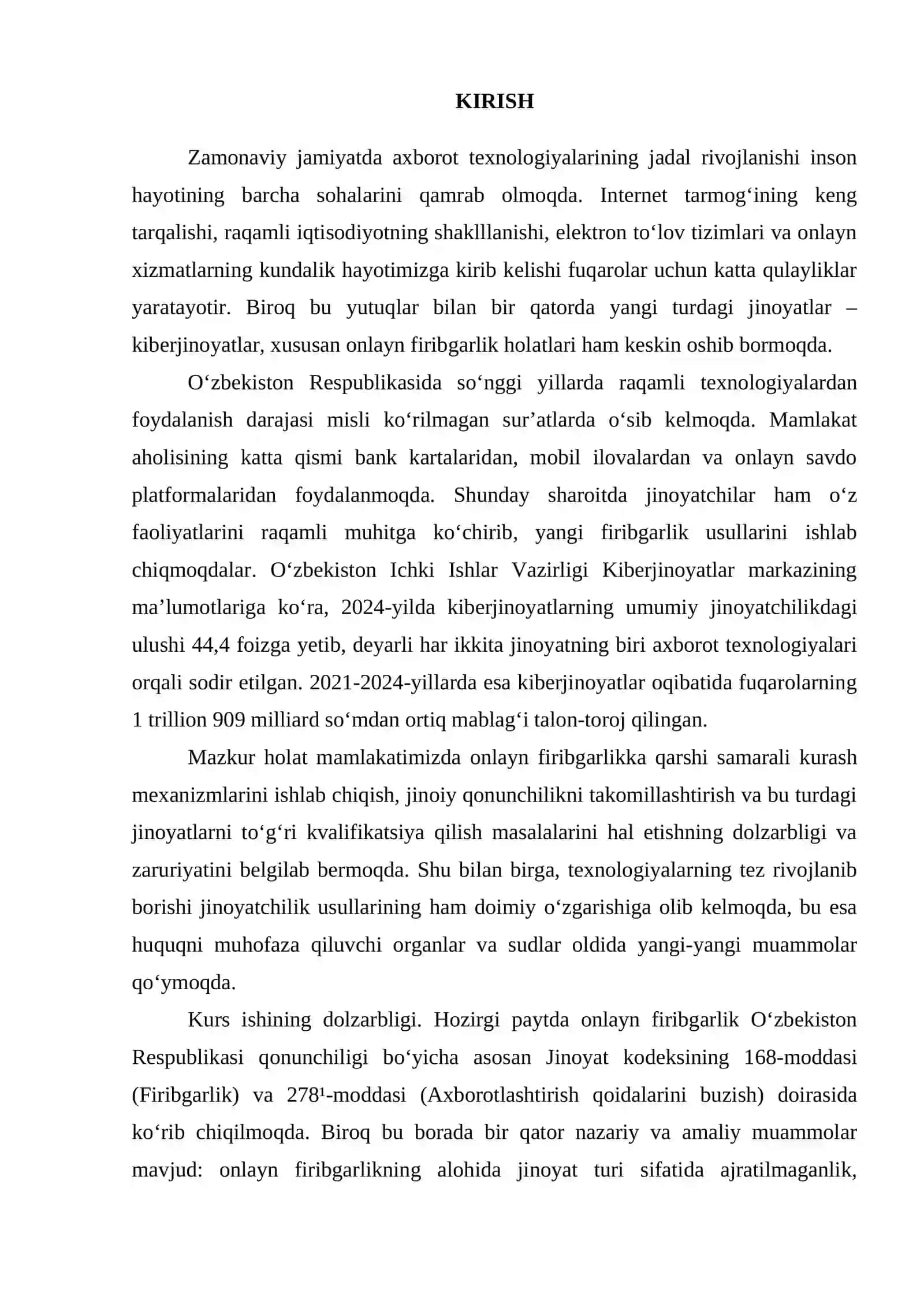 Onlayn firibgarlikning jinoiy huquqiy kvalifikatsiyasi masalalari 2
