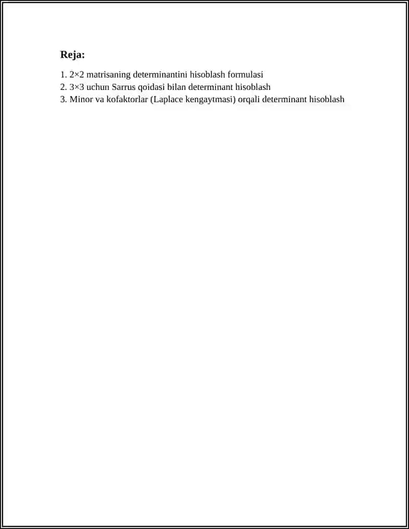 DETERMINANTLARNI HISOBLASH USULLARI 2