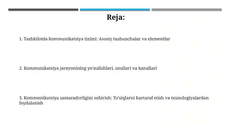 Menejment prinsiplari fanidan Tashkilotdagi muloqot tizimi 2