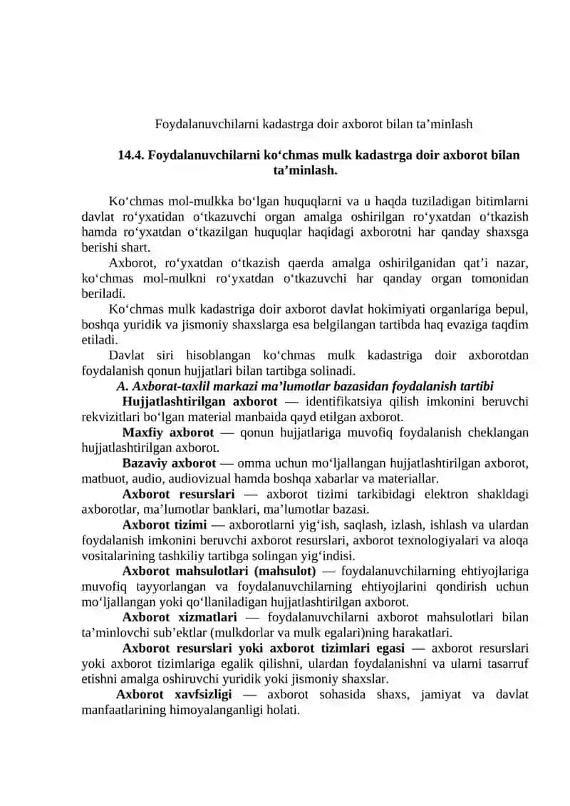 Davlat kadastrlari yaratish va yuritish 2