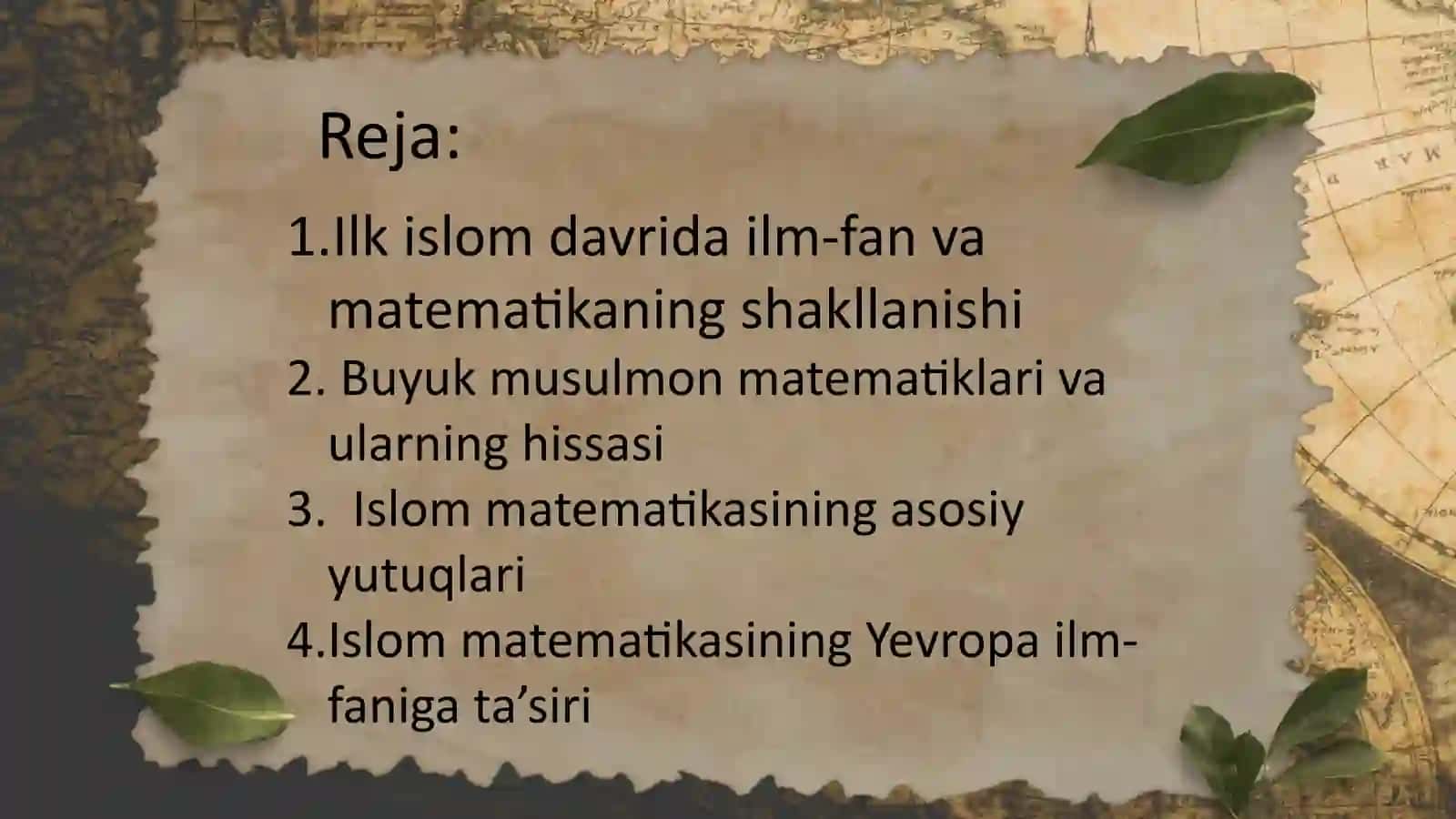 Islom mam­lakatlari­da matematika 2