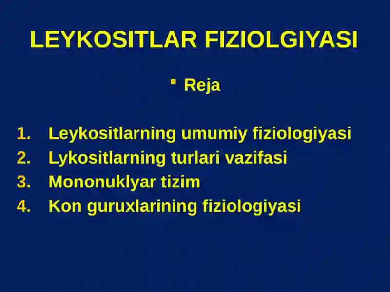 LEYKOSITLAR FIZIOLGIYASI 2