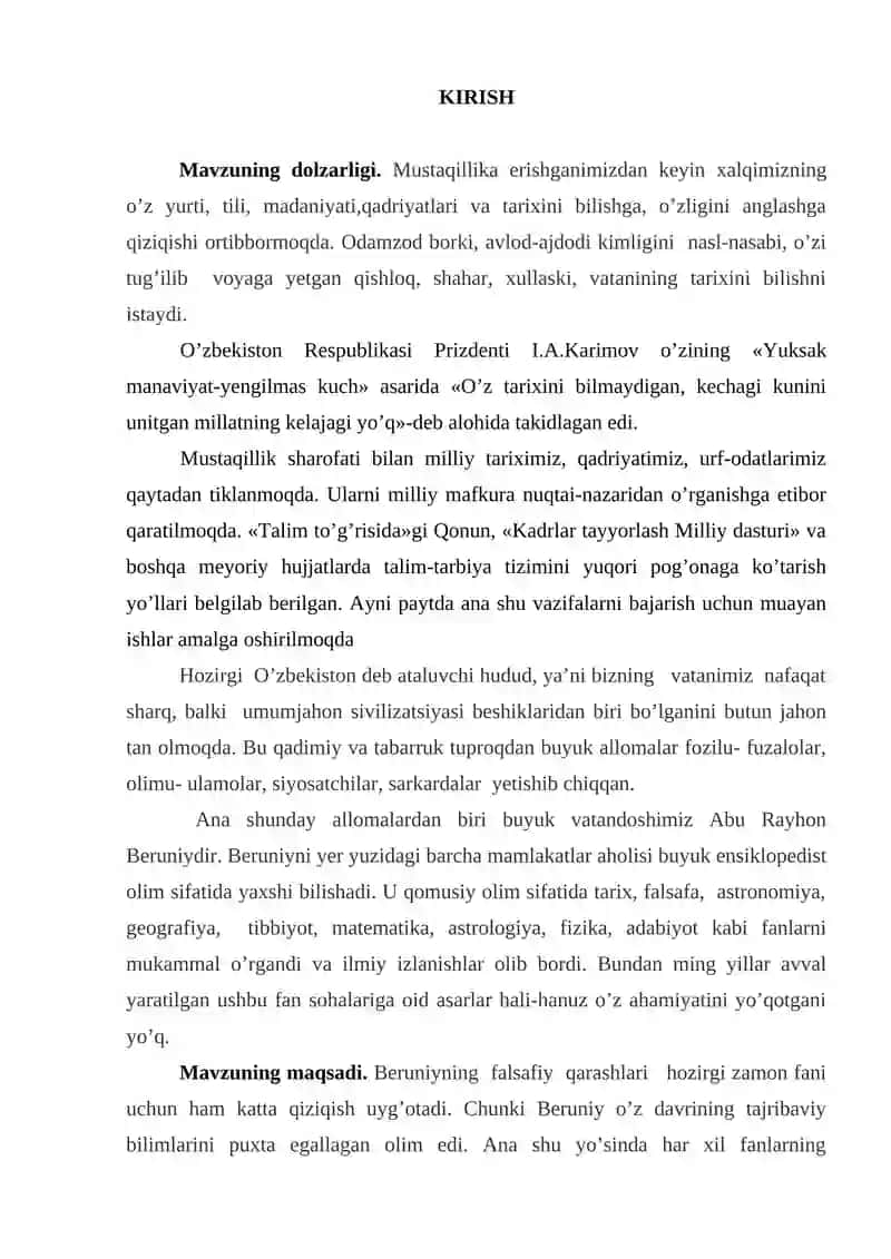 ABU RAYHON BERUNIYNING O’TMISH XALQLARIDAN QOLGAN YODGORLIKLAR ASARI TARIXIY MANBAA SIFATIDA 2