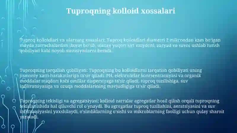 Tuproq Kolloidlari Va Tuproqning Sindirish Qobiliyati 2