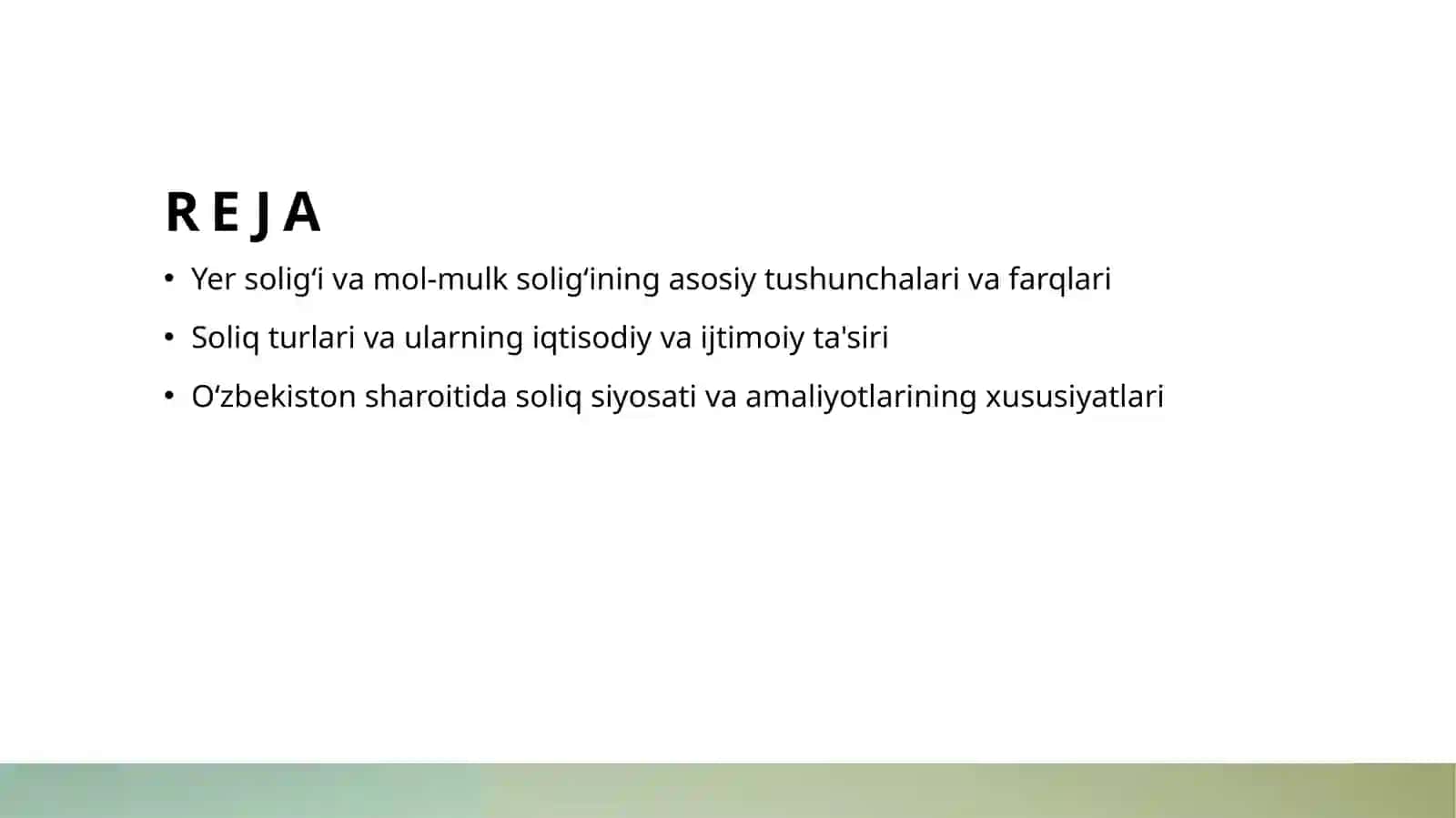 Yer soligʻi va mol-mulk soligʻining oʻziga xos jihatlari 2