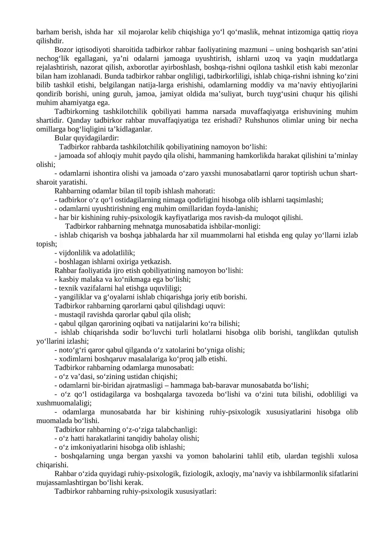 Kichik biznes va tadbirkorlik faoliyatini boshqarish psixologiyasi 2