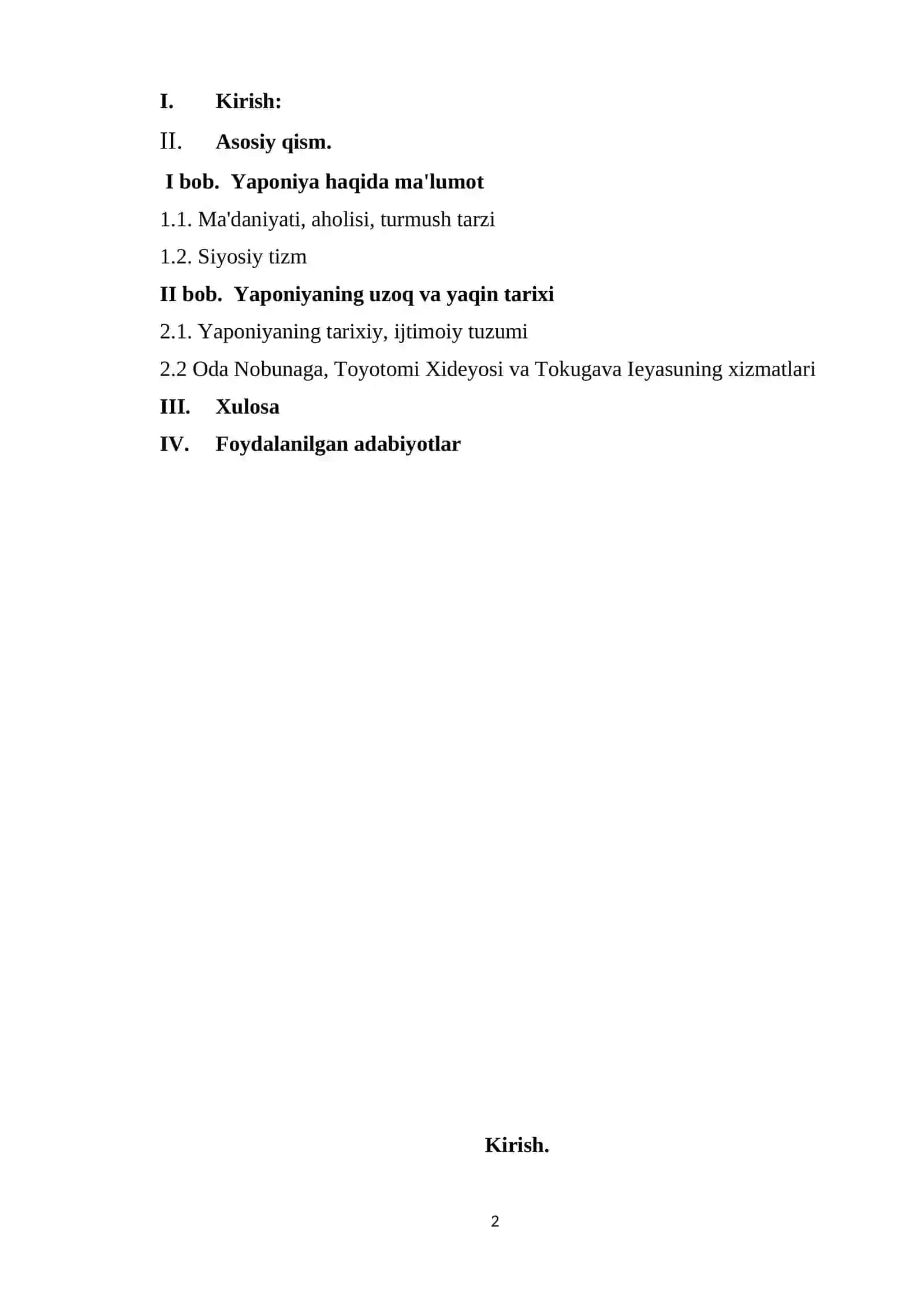 XVIII asr o'rtalarida Yaponiya 2