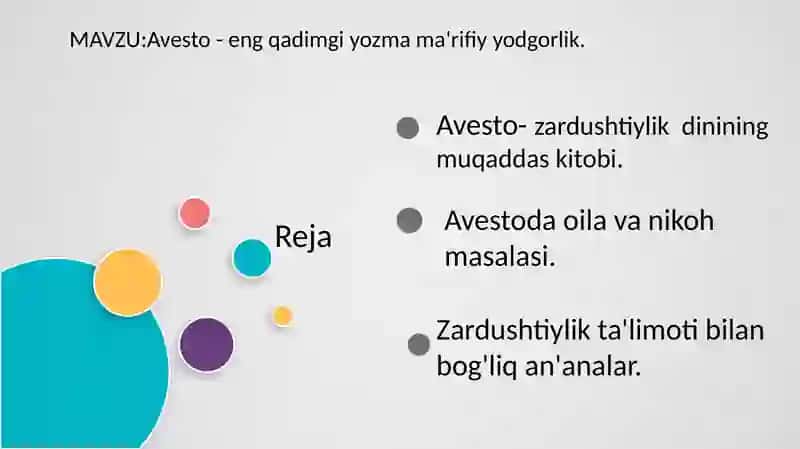 Avesto-eng qadimgi O'zbekiston ma'rifat yodgorligi 2
