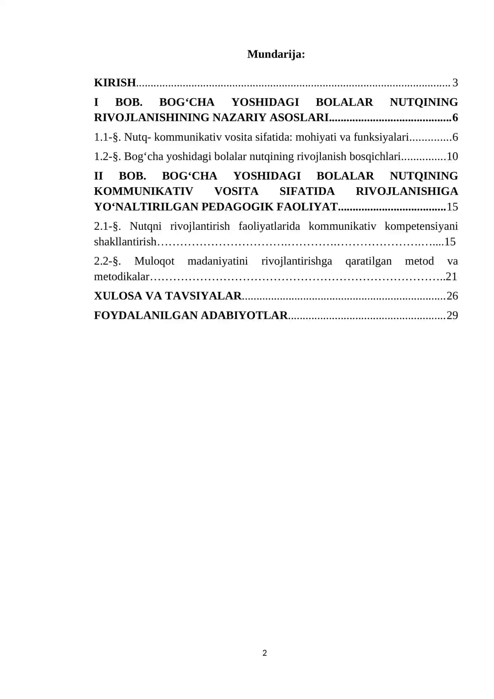 BOGʻCHA YOSHIDAGI BOLALAR NUTQINING KOMMUNIKATIV VOSITA SIFATIDAGI RIVOJLANISHI 2
