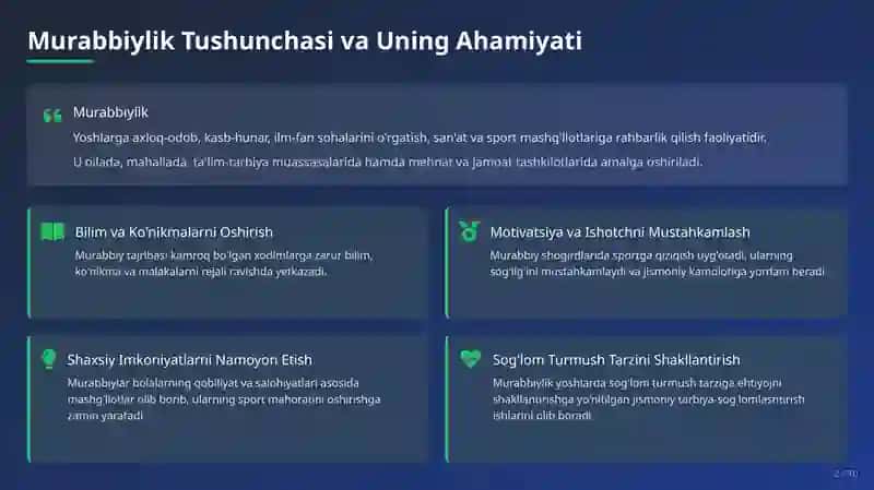 Murabbiylik, Martaba va Iste'dodlarni Boshqarish mavzusida slayd taqdimot 2