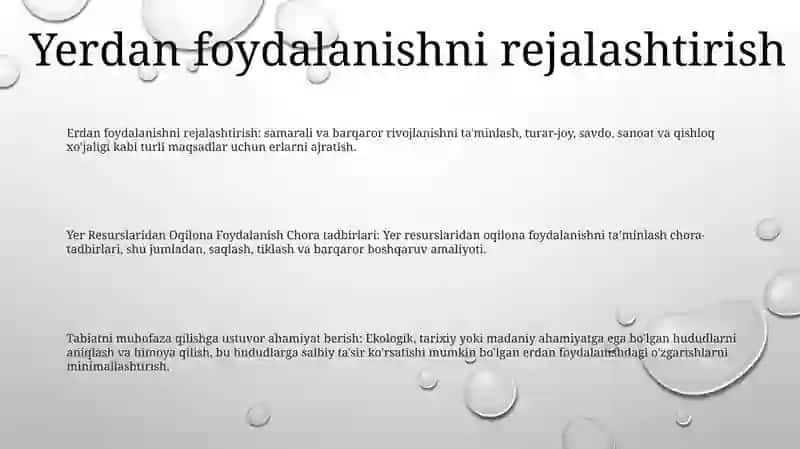 Yer Resurslaridan Oqilona Foydalanish Chora Tadbirlari 2