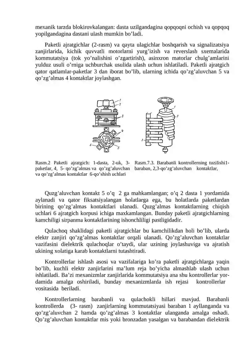 Elektr yuritmalarni himoyalash va boshqarish jixozlari 2
