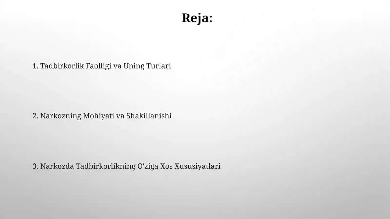 Narxning mohiyati va shakllanishi. Tadbirkorlik faoliyati va uning shakillari 2