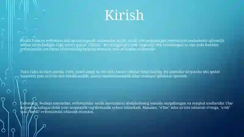 Tabu Va Evfemizmlar 2