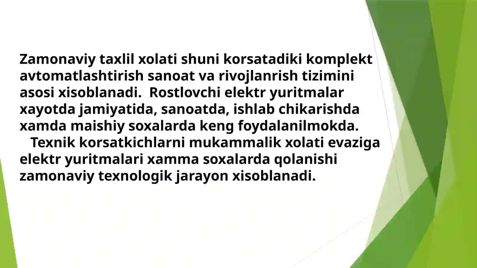 Komplekt elektr yuritmalarni tuzilishi, asosiy qismlari va ko’rsatkichlari 2