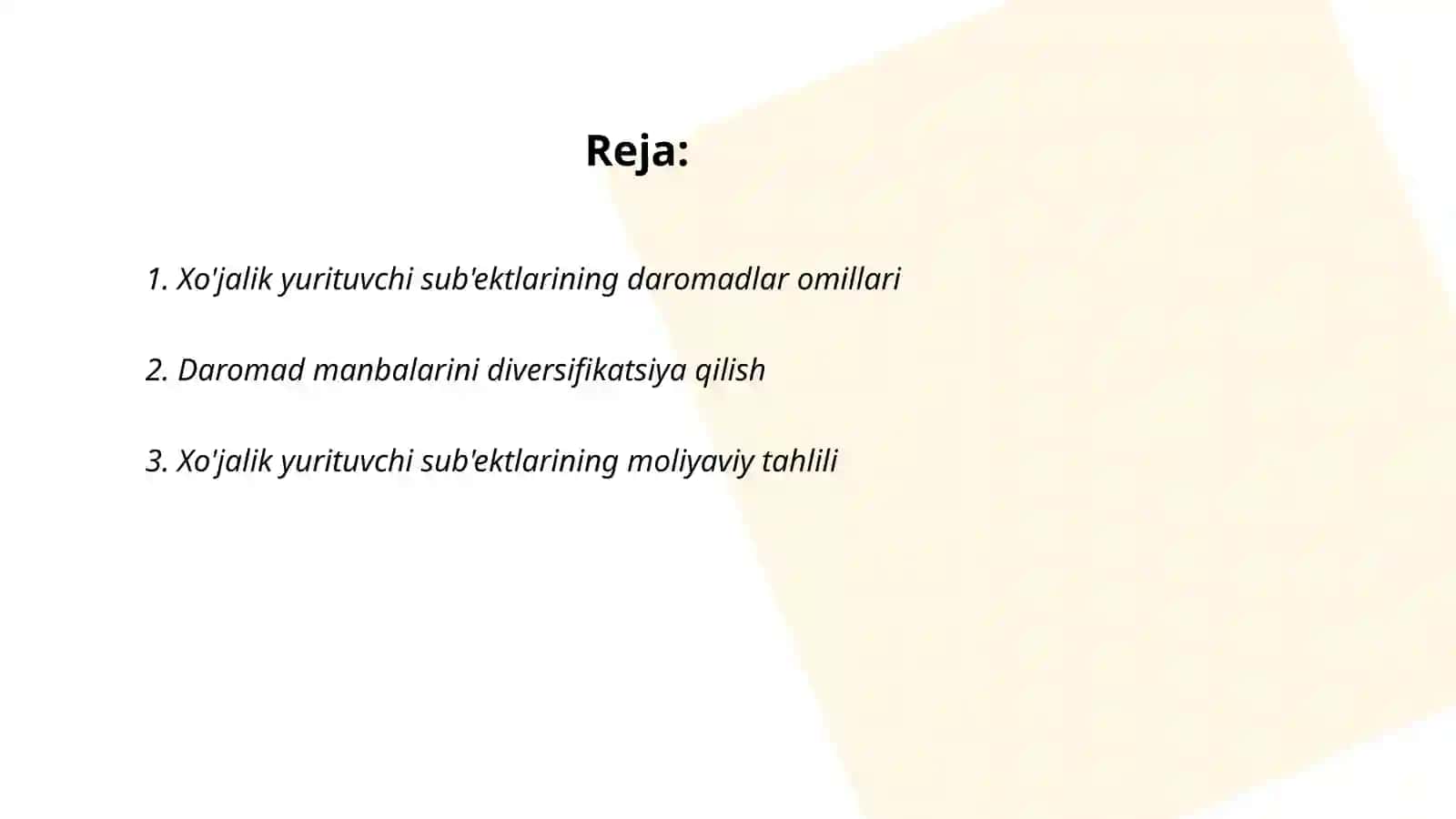 Xo'jalik yurituvchi sub'ektlarning daromadlari, rentabelligi va rentabelligi 2