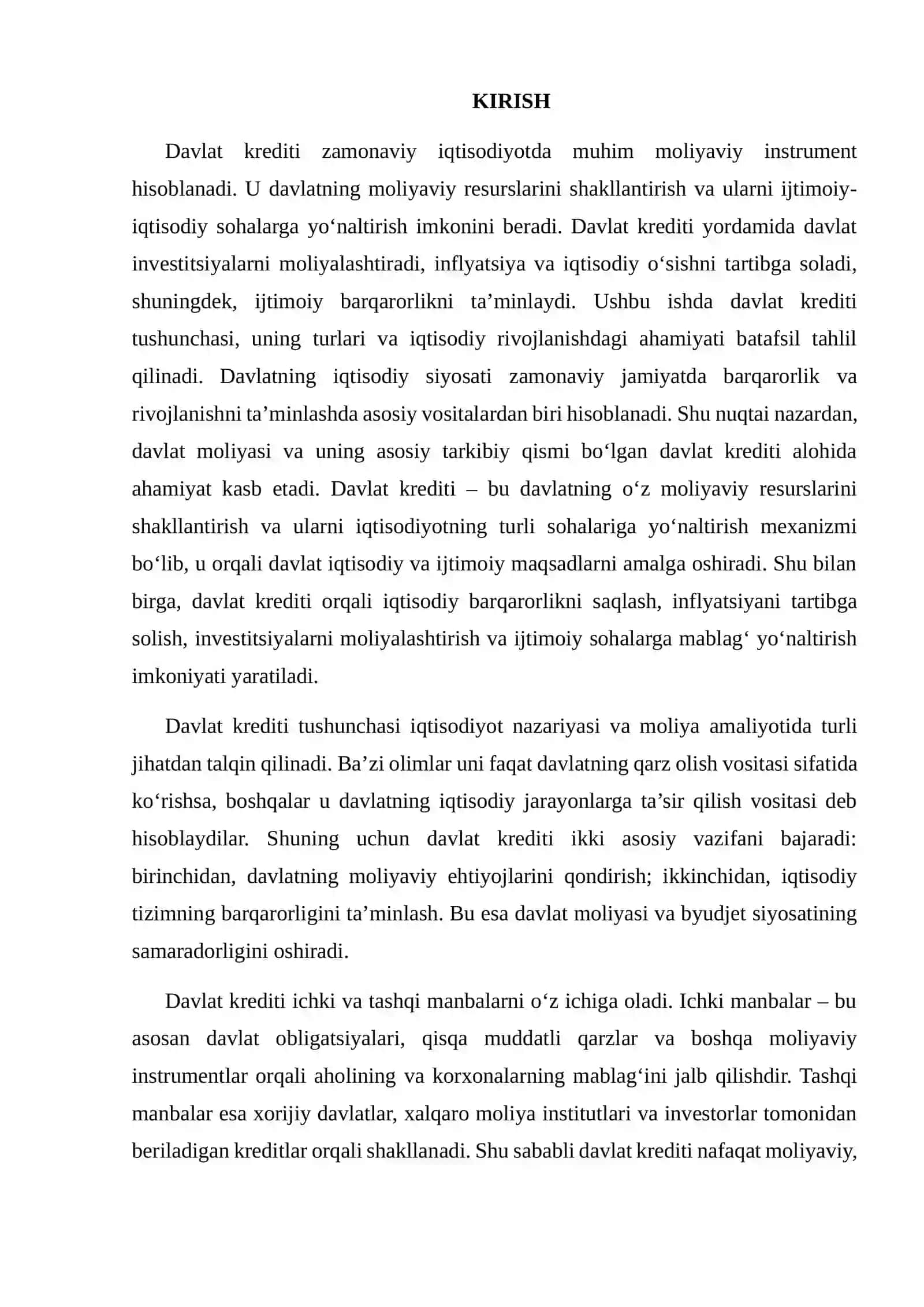 Davlat Kreditining Tushunchasi, Turlari Va Iqtisodiy Rivojlanishdagi Roli 2