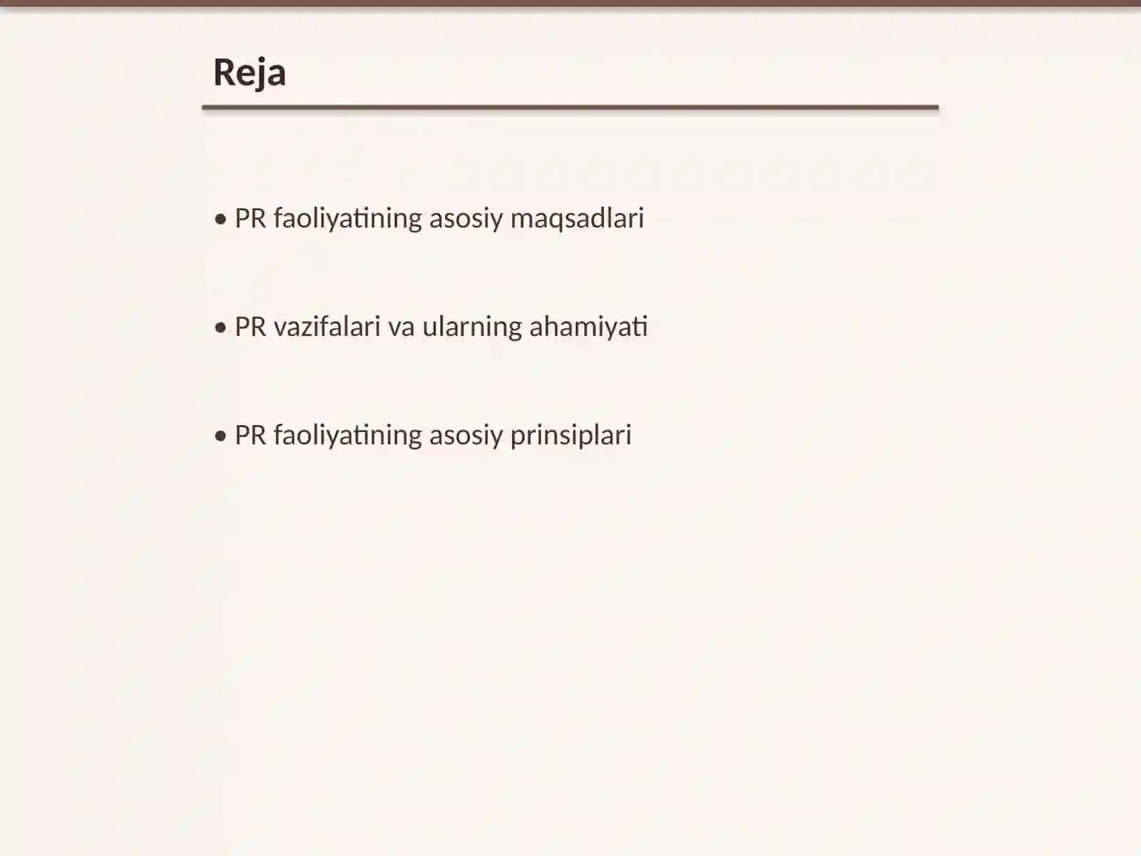 PR faoliyatining maqsadlari, vazifalari va prinsiplari 2