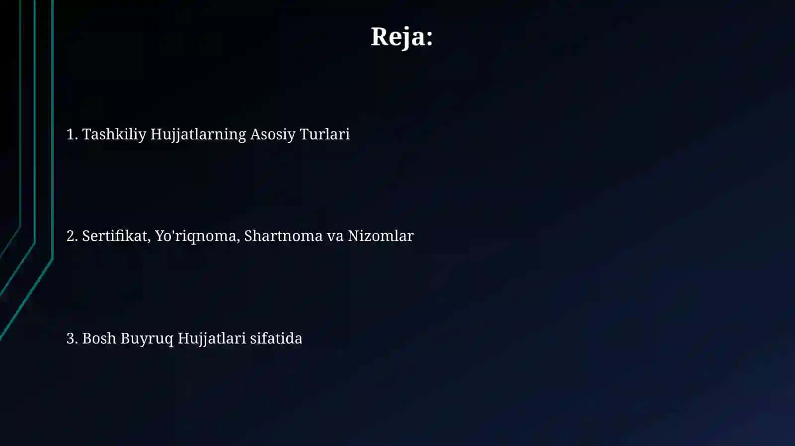 Tashkiliy hujjatlar.Guvohnoma yo‘riqnoma shartnoma nizom - usta Farmayish hujjatlar 2