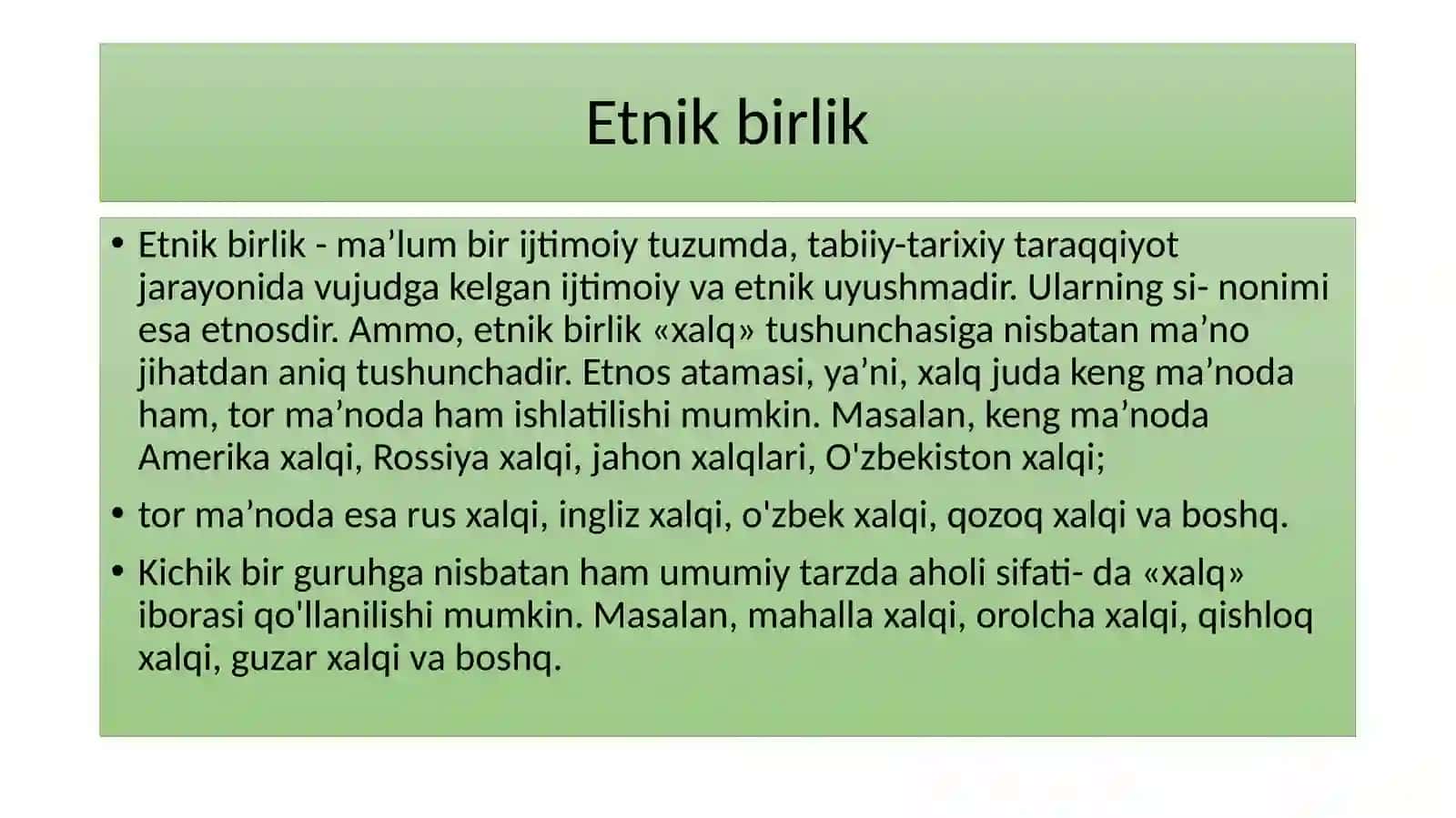 ETNOGENEZ VA ETNIK TARIX MASALALARI 2