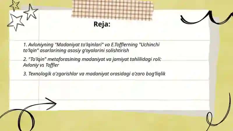 Avloniyning "Madaniyat to'lqinlari" va E.Tofflerning "Uchinchi to'lqin" 2